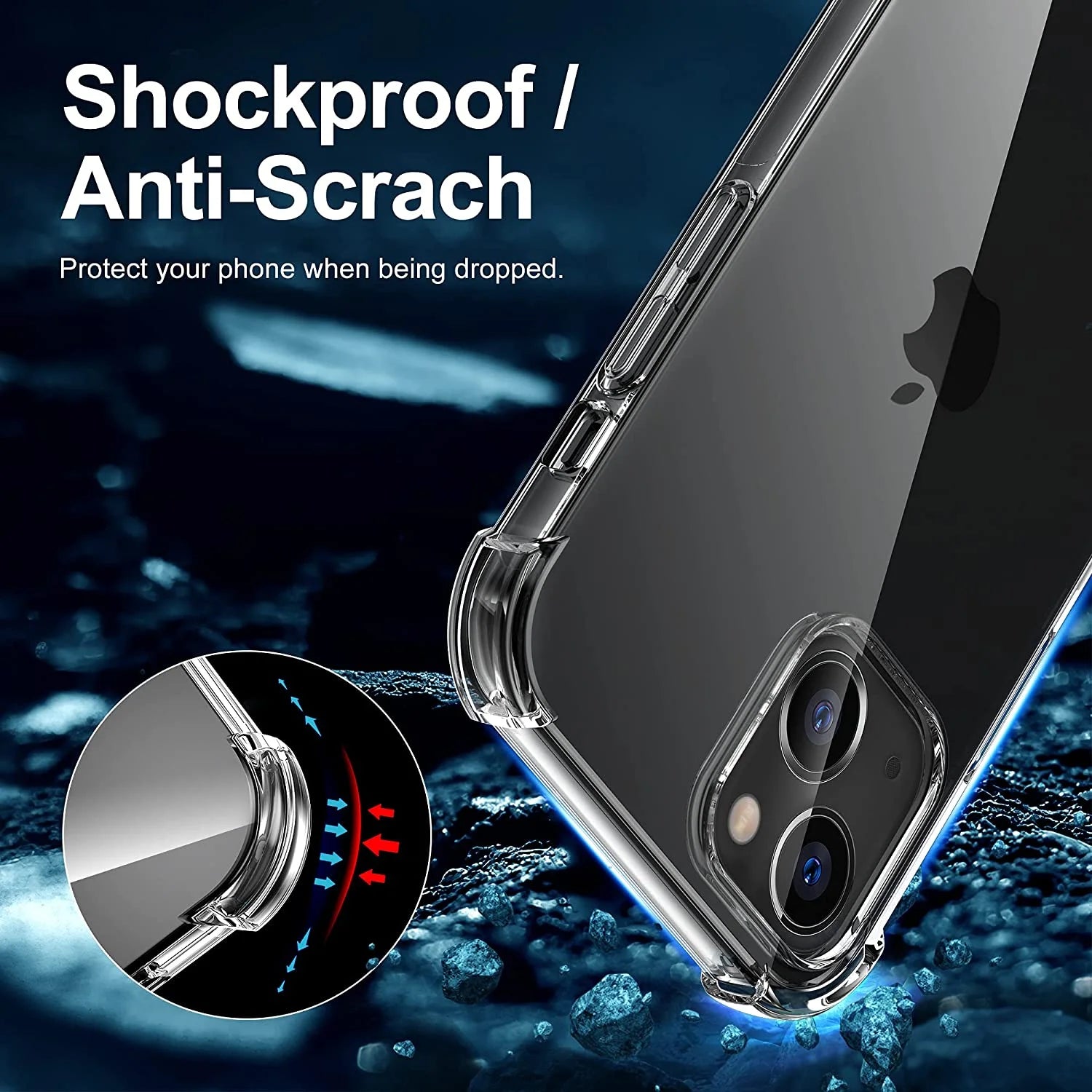 Iphone 13 Case Shockproof Protective Thin Clear Case for Iphone 13 Cover Soft TPU Case, 6.1 Inch