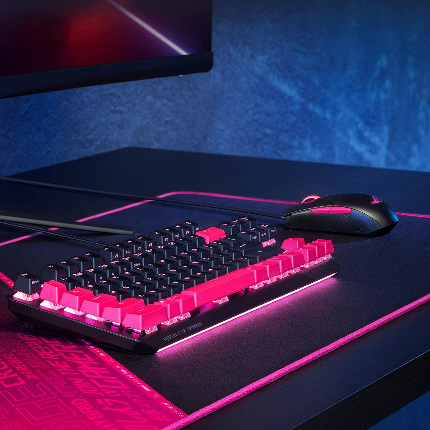 Optical Gaming Mouse - ROG Strix Impact II Electro Punk Edition | 6,200 DPI Sensor | Wired Gaming Mouse for PC | Ultimate Comfort | Aura Sync RGB, Armoury II