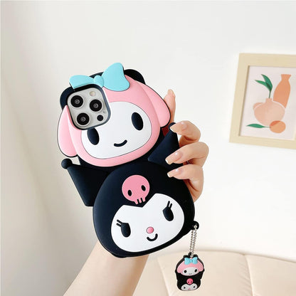 TXGOT for Iphone 11 Pro Max Case 3D Cartoon Kuromi and My Melody Kawaii Cute Fun Funny Silicone Design Fashion Cool Unique Phone Cases (For Iphone 11 Pro Max 6.5 Inch)