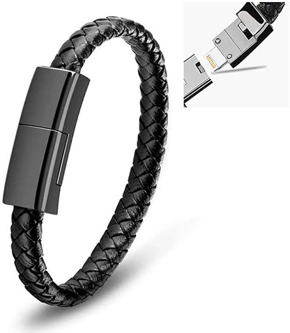 Bracelet USB Charging Cable Outdoor Portable Leather Mini Micro USB C Charger Data Cable for Iphone Samsung HUAWEI Xiaomi