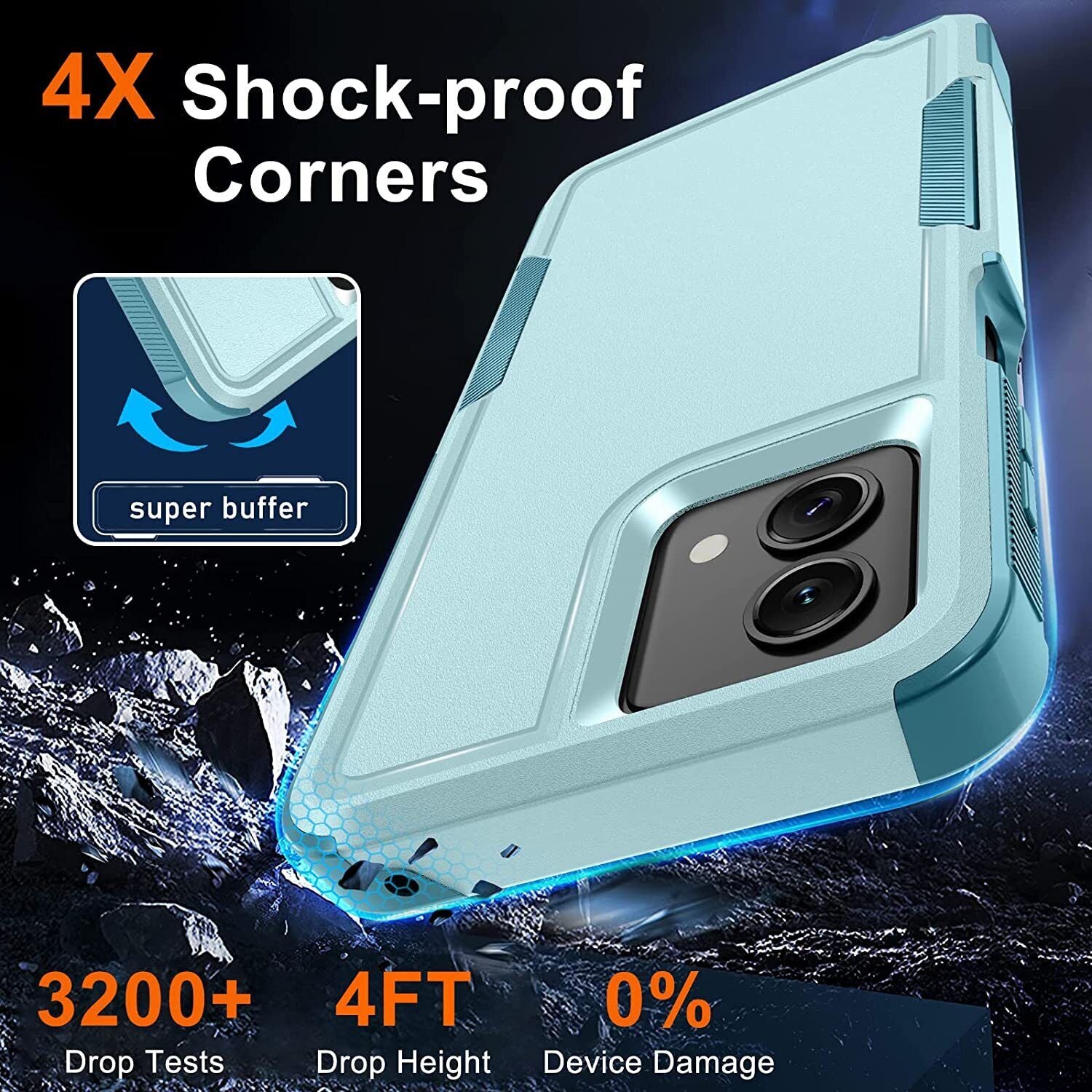 For Iphone 16 Pro Max/16 Pro/16 plus Shockproof Phone Case Cover +Tempered Glass