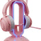 Gaming Headphone Stand | Pink Headset Stand | RGB Headset Holder for Desk with Mouse Bungee and USB Hub | Cute Headphone Stand for Gamer Girl Accessories