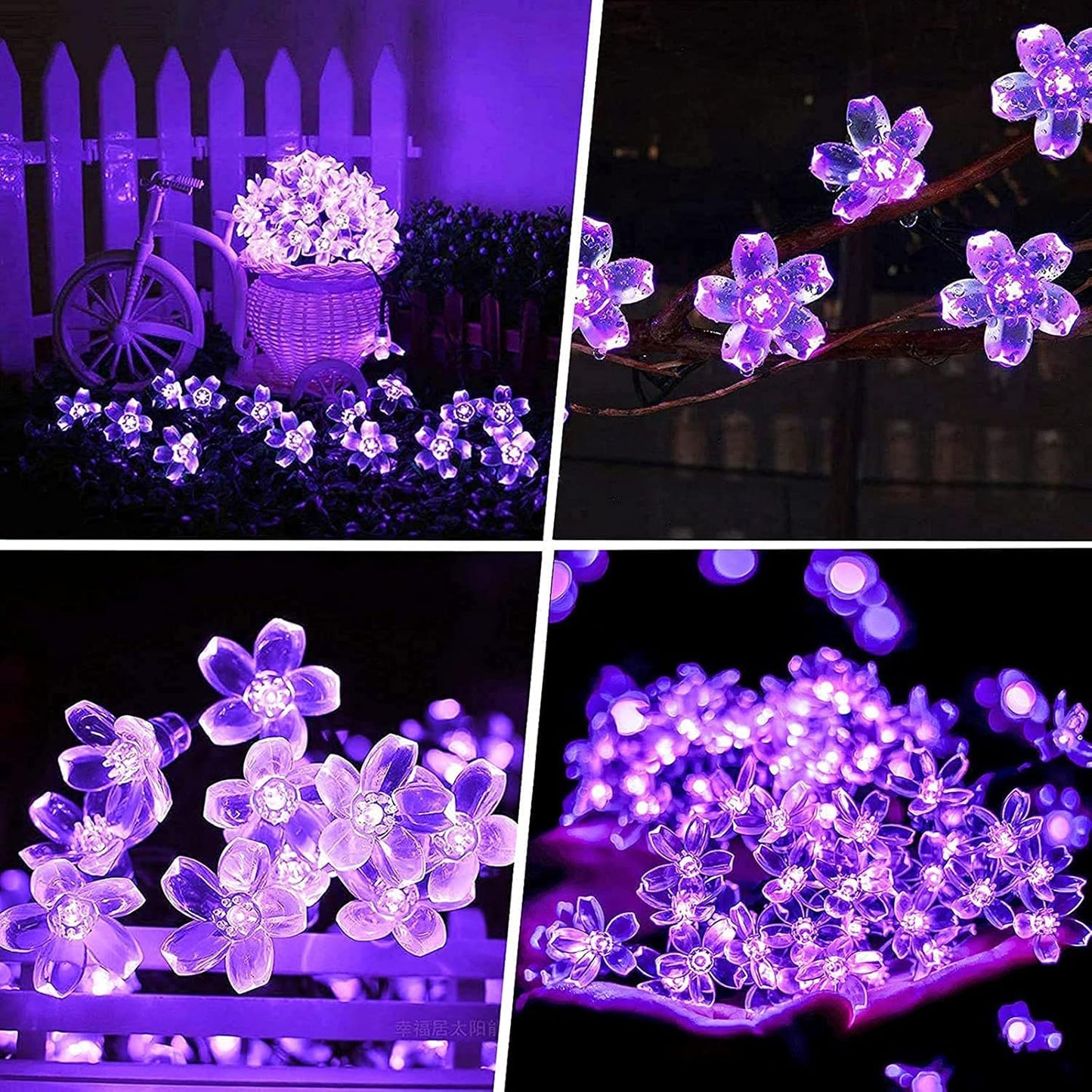 String Lights, Purple Lights Valentines Day Decorations Flower String Lights 33 Feet 100LED 8 Modes Wedding Party Indoor Outdoor Flower Lights Bedroom Birthday Room Decor (Purple)