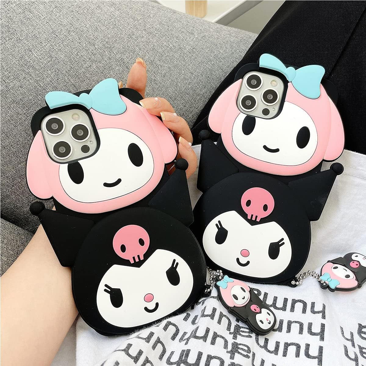 TXGOT for Iphone 11 Pro Max Case 3D Cartoon Kuromi and My Melody Kawaii Cute Fun Funny Silicone Design Fashion Cool Unique Phone Cases (For Iphone 11 Pro Max 6.5 Inch)